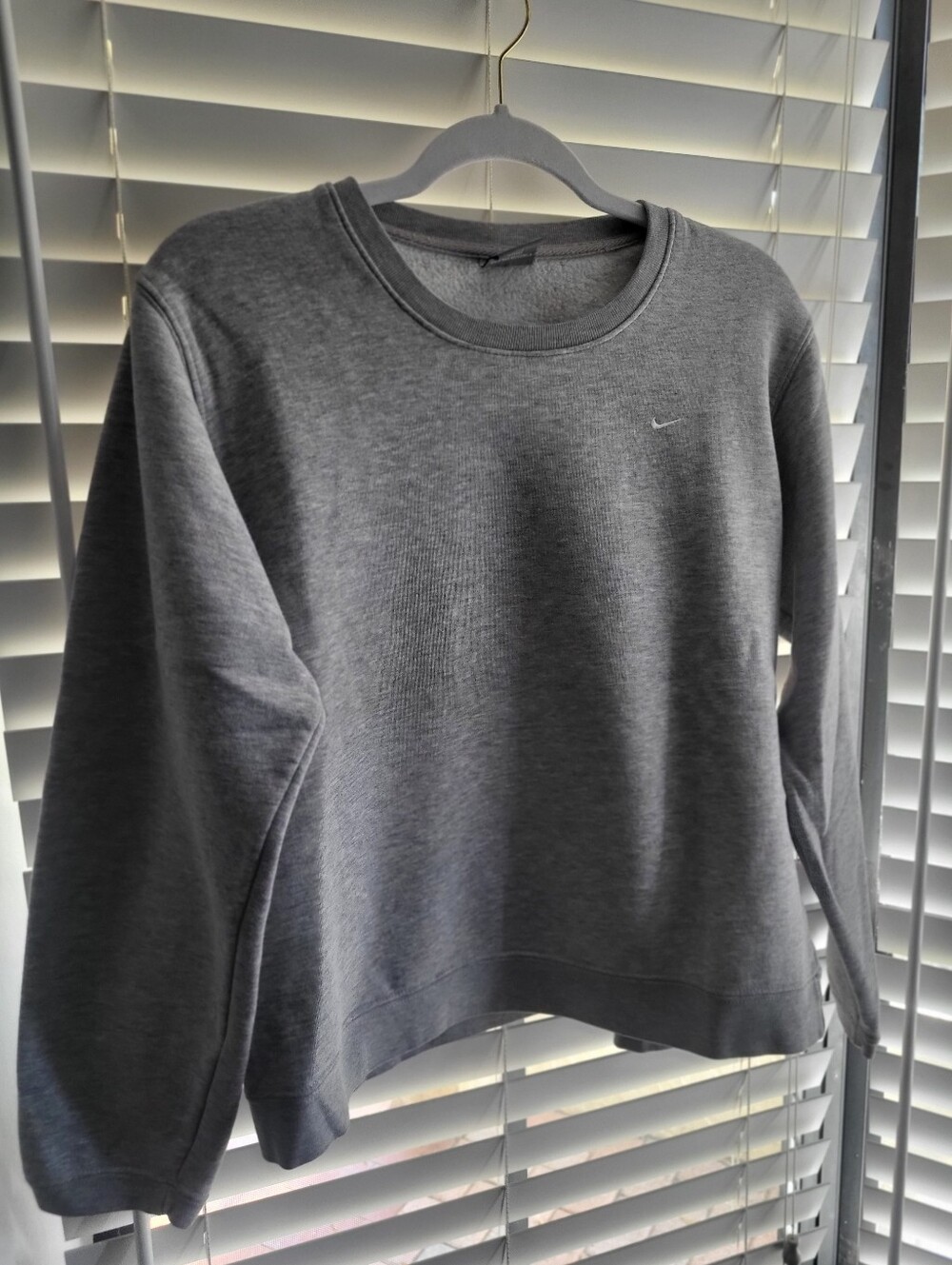 Nike Gray Crewneck Sweatshirt with Swoosh